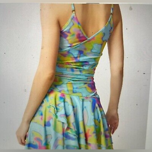 Mesh Ruffle Mini Dress - Picture 2 of 5